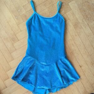 Motionwear Blue Sparkle Velvet Ice Skating Dress Size S